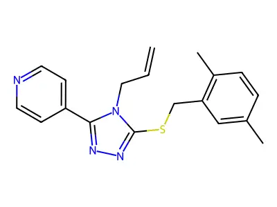 3-[(2,5-Dimethylphenyl)methylthio]-4-prop-2-enyl-5-(4-pyridyl)-1,2,4-triazole structure
