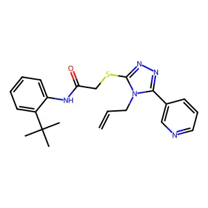 N-(2-tert-butylphenyl)-2-{[4-(prop-2-en-1-yl)-5-(pyridin-3-yl)-4H-1,2,4-triazol-3-yl]sulfanyl}acetamide structure