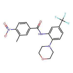 3-methyl-N-[2-morpholin-4-yl-5-(trifluoromethyl)phenyl]-4-nitrobenzamide structure