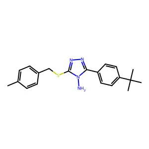3-(4-tert-butylphenyl)-5-[(4-methylbenzyl)sulfanyl]-4H-1,2,4-triazol-4-amine structure