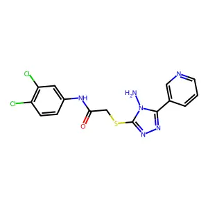 2-((4-amino-5-(pyridin-3-yl)-4H-1,2,4-triazol-3-yl)thio)-N-(3,4-dichlorophenyl)acetamide structure