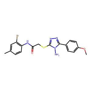 2-{[4-amino-5-(4-methoxyphenyl)-4H-1,2,4-triazol-3-yl]sulfanyl}-N-(2-bromo-4-methylphenyl)acetamide structure