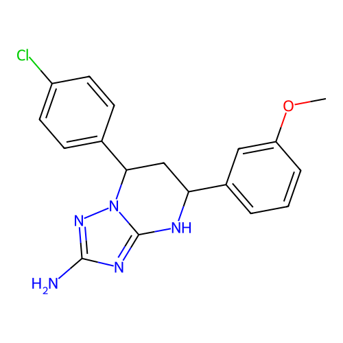 7-(4-chlorophenyl)-5-(3-methoxyphenyl)-1,5,6,7-tetrahydro-[1,2,4]triazolo[1,5-a]pyrimidin-2-amine structure