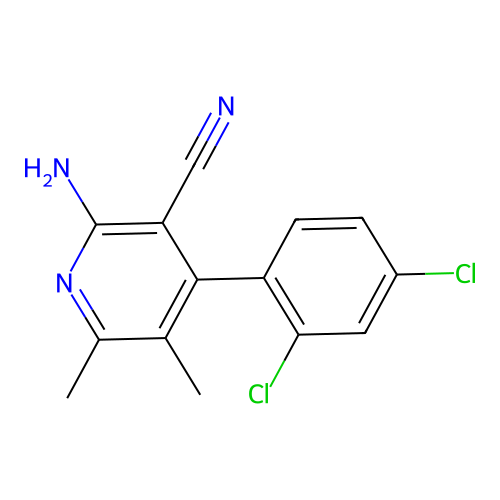 2-Amino-4-(2,4-dichlorophenyl)-5,6-dimethylpyridine-3-carbonitrile structure