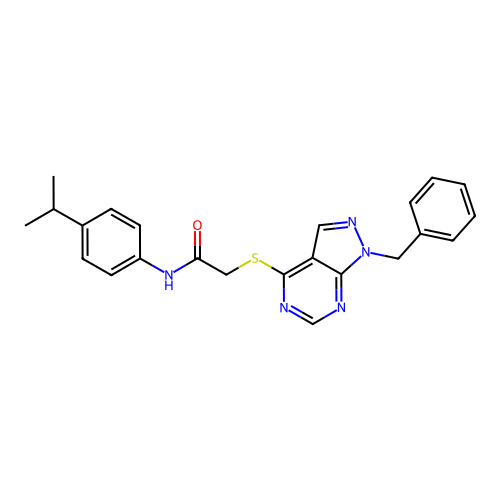 2-((1-benzyl-1H-pyrazolo[3,4-d]pyrimidin-4-yl)thio)-N-(4-isopropylphenyl)acetamide structure