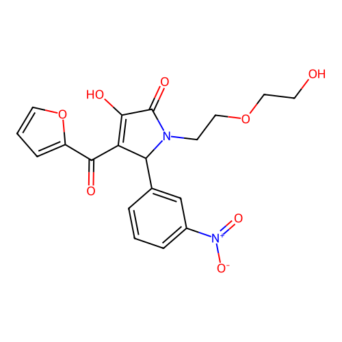 (4E)-4-[furan-2-yl(hydroxy)methylidene]-1-[2-(2-hydroxyethoxy)ethyl]-5-(3-nitrophenyl)pyrrolidine-2,3-dione structure