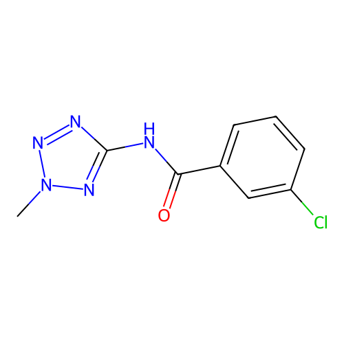3-chloro-N-(2-methyl-2H-tetrazol-5-yl)benzamide structure