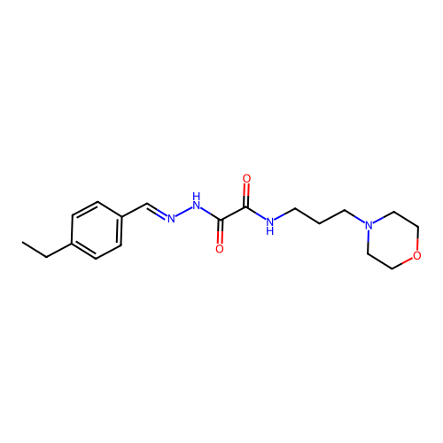 2-[(2E)-2-(4-ethylbenzylidene)hydrazinyl]-N-[3-(morpholin-4-yl)propyl]-2-oxoacetamide structure
