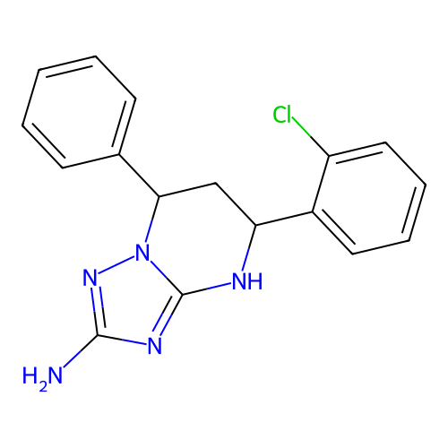 5-(2-chlorophenyl)-7-phenyl-1,5,6,7-tetrahydro-[1,2,4]triazolo[1,5-a]pyrimidin-2-amine structure