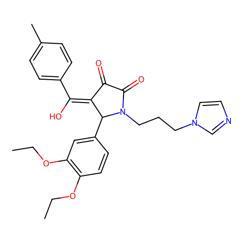 1-(3-(1h-imidazol-1-yl)propyl)-5-(3,4-diethoxyphenyl)-3-hydroxy-4-(4-methylbenzoyl)-1h-pyrrol-2(5h)-one structure