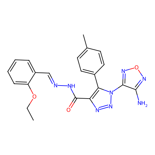 (E)-1-(4-amino-1,2,5-oxadiazol-3-yl)-N'-(2-ethoxybenzylidene)-5-(p-tolyl)-1H-1,2,3-triazole-4-carbohydrazide structure