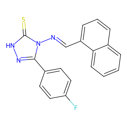5-(4-Fluorophenyl)-4-((1-naphthylmethylene)amino)-4H-1,2,4-triazole-3-thiol structure
