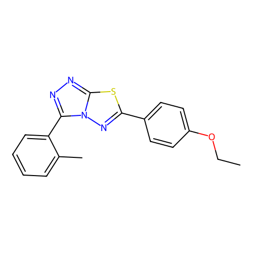 6-(4-Ethoxyphenyl)-3-(2-methylphenyl)[1,2,4]triazolo[3,4-b][1,3,4]thiadiazole structure