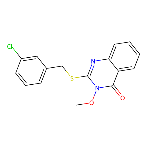 2-[(3-Chlorophenyl)methylsulfanyl]-3-methoxyquinazolin-4-one structure