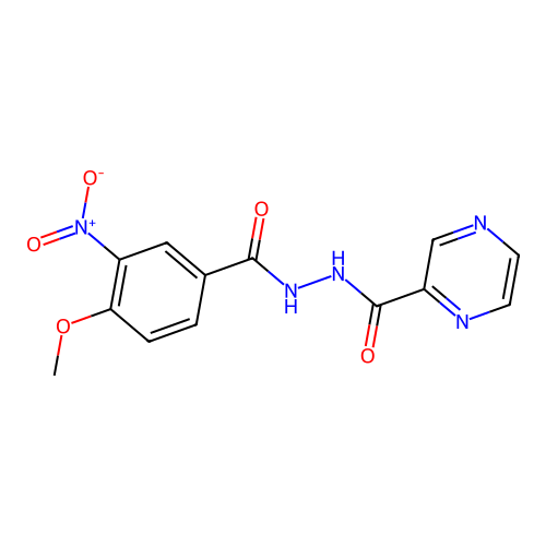 N'-(4-methoxy-3-nitrobenzoyl)pyrazine-2-carbohydrazide structure