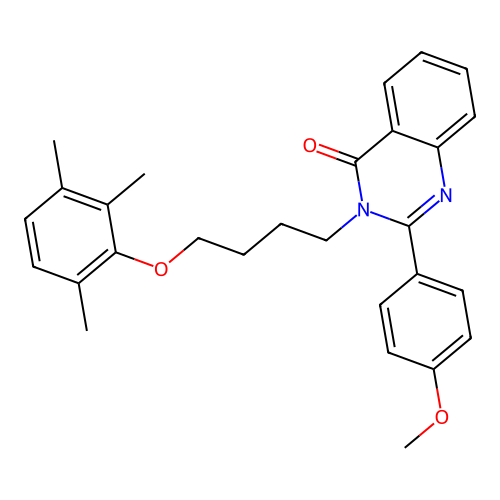 2-(4-methoxyphenyl)-3-(4-(2,3,6-trimethylphenoxy)butyl)quinazolin-4(3H)-one structure