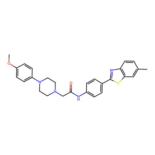 2-[4-(4-methoxyphenyl)piperazin-1-yl]-N-[4-(6-methyl-1,3-benzothiazol-2-yl)phenyl]acetamide structure
