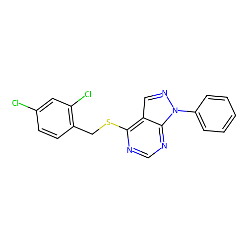 4-[(2,4-dichlorobenzyl)sulfanyl]-1-phenyl-1H-pyrazolo[3,4-d]pyrimidine structure