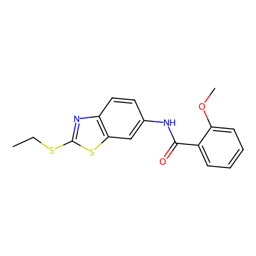 N-[2-(ethylsulfanyl)-1,3-benzothiazol-6-yl]-2-methoxybenzamide structure