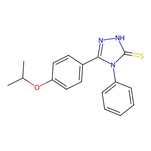 4-phenyl-5-[4-(propan-2-yloxy)phenyl]-4H-1,2,4-triazole-3-thiol structure