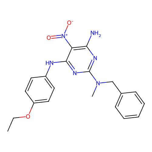 {4-Amino-6-[(4-ethoxyphenyl)amino]-5-nitropyrimidin-2-yl}methylbenzylamine structure