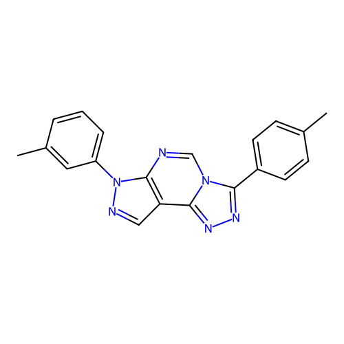 7-(3-methylphenyl)-3-(4-methylphenyl)-7H-pyrazolo[4,3-e][1,2,4]triazolo[4,3-c]pyrimidine structure