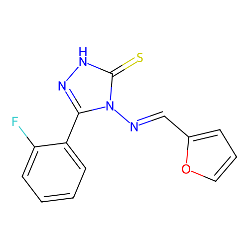 5-(2-Fluorophenyl)-4-((2-furylmethylene)amino)-4H-1,2,4-triazole-3-thiol structure