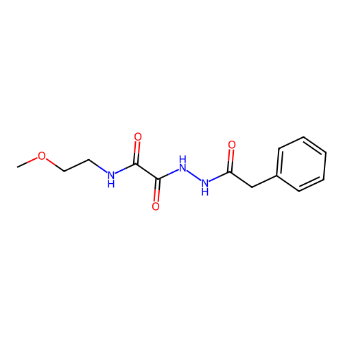 N-(2-methoxyethyl)-2-oxo-2-[2-(phenylacetyl)hydrazinyl]acetamide structure