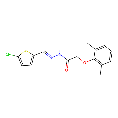 (E)-N'-((5-chlorothiophen-2-yl)methylene)-2-(2,6-dimethylphenoxy)acetohydrazide structure