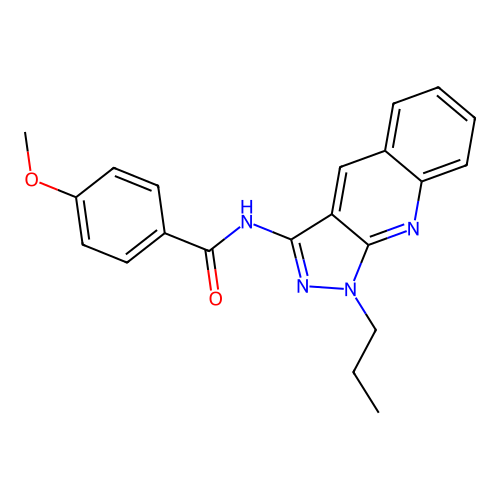 4-methoxy-N-(1-propyl-1H-pyrazolo[3,4-b]quinolin-3-yl)benzamide structure