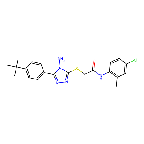 2-((4-amino-5-(4-(tert-butyl)phenyl)-4H-1,2,4-triazol-3-yl)thio)-N-(4-chloro-2-methylphenyl)acetamide structure