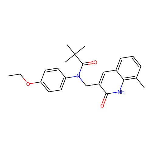 N-(4-ethoxyphenyl)-N-((2-hydroxy-8-methylquinolin-3-yl)methyl)pivalamide structure