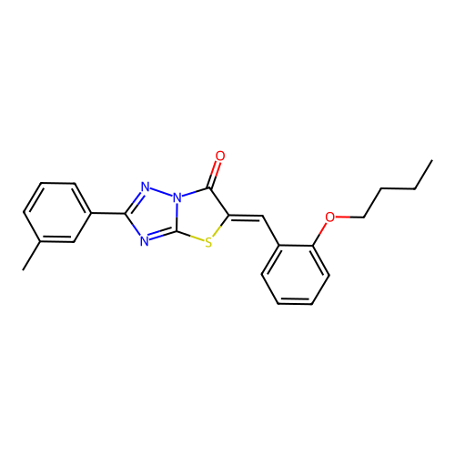(Z)-5-(2-butoxybenzylidene)-2-(m-tolyl)thiazolo[3,2-b][1,2,4]triazol-6(5H)-one structure