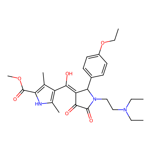 methyl 4-({1-[2-(diethylamino)ethyl]-2-(4-ethoxyphenyl)-4-hydroxy-5-oxo(3-pyrr olin-3-yl)}carbonyl)-3,5-dimethylpyrrole-2-carboxylate structure