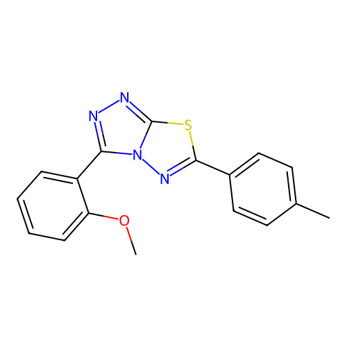 3-(2-Methoxyphenyl)-6-(4-methylphenyl)[1,2,4]triazolo[3,4-b][1,3,4]thiadiazole structure