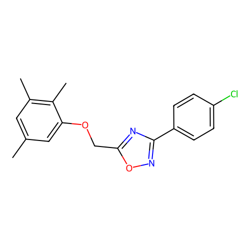 3-(4-Chlorophenyl)-5-[(2,3,5-trimethylphenoxy)methyl]-1,2,4-oxadiazole structure