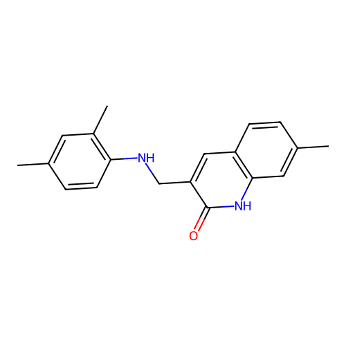 3-{[(2,4-dimethylphenyl)amino]methyl}-7-methylquinolin-2(1H)-one structure