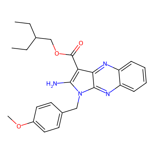 2-ethylbutyl 2-amino-1-(4-methoxybenzyl)-1H-pyrrolo[2,3-b]quinoxaline-3-carboxylate structure