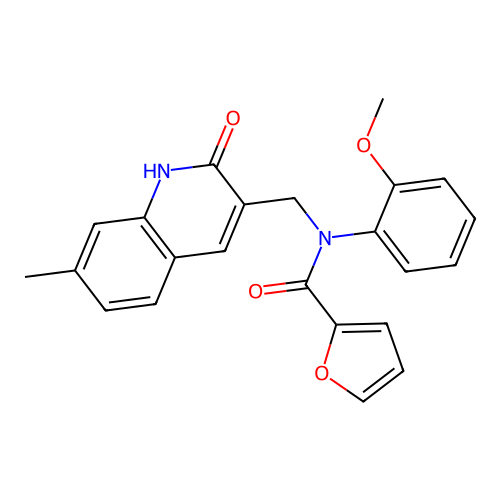 N-((2-hydroxy-7-methylquinolin-3-yl)methyl)-N-(2-methoxyphenyl)furan-2-carboxamide structure