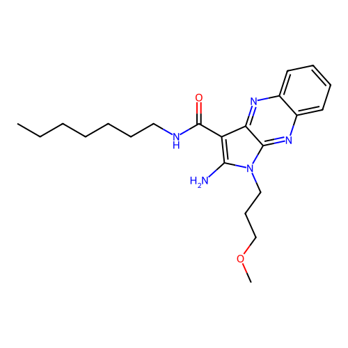 2-amino-N-heptyl-1-(3-methoxypropyl)-1H-pyrrolo[2,3-b]quinoxaline-3-carboxamide structure