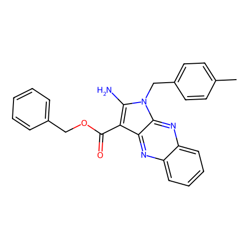 benzyl 2-amino-1-(4-methylbenzyl)-1H-pyrrolo[2,3-b]quinoxaline-3-carboxylate structure