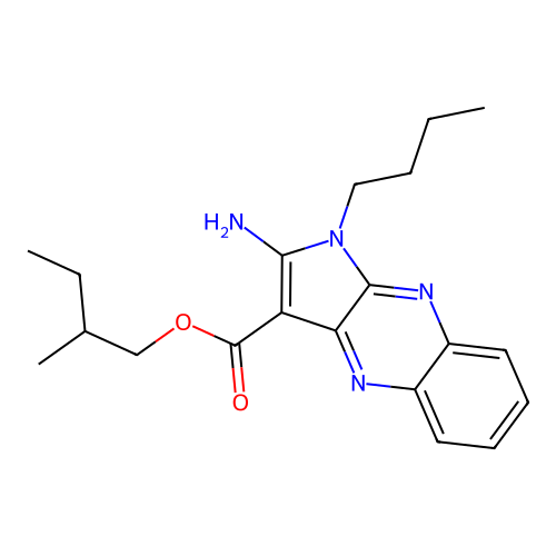 2-methylbutyl 2-amino-1-butyl-1H-pyrrolo[2,3-b]quinoxaline-3-carboxylate structure
