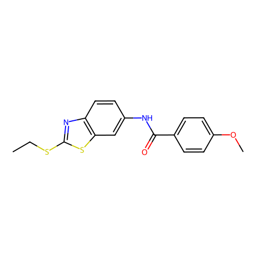 N-[2-(ethylsulfanyl)-1,3-benzothiazol-6-yl]-4-methoxybenzamide structure
