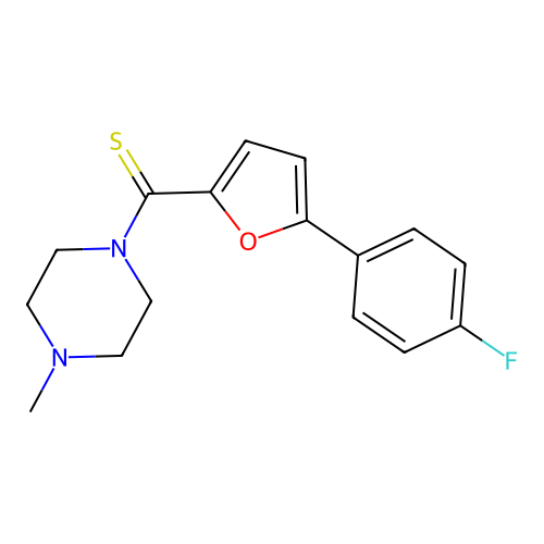 (5-(4-Fluorophenyl)furan-2-yl)(4-methylpiperazin-1-yl)methanethione structure