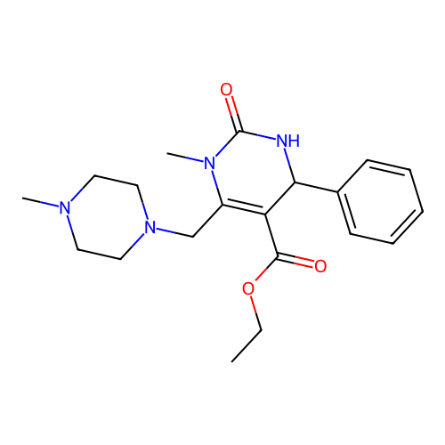 ethyl 1-methyl-6-((4-methylpiperazin-1-yl)methyl)-2-oxo-4-phenyl-1,2,3,4-tetrahydropyrimidine-5-carboxylate structure
