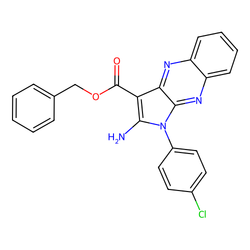 benzyl 2-amino-1-(4-chlorophenyl)-1H-pyrrolo[2,3-b]quinoxaline-3-carboxylate structure