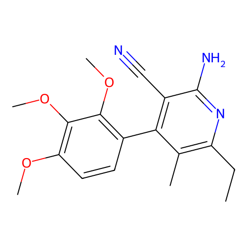 2-Amino-6-ethyl-5-methyl-4-(2,3,4-trimethoxyphenyl)pyridine-3-carbonitrile structure