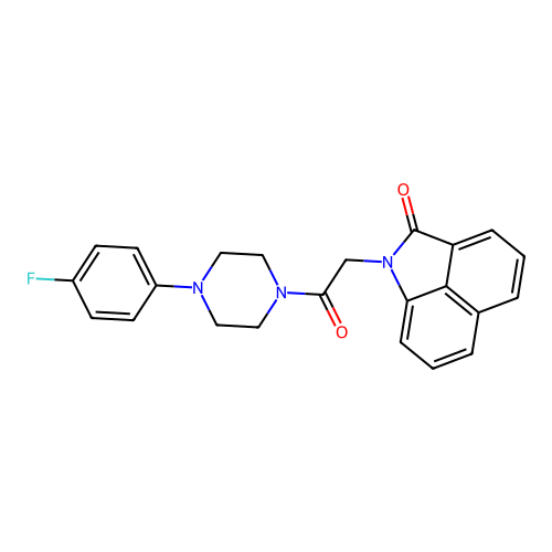 1-{2-[4-(4-fluorophenyl)piperazin-1-yl]-2-oxoethyl}benzo[cd]indol-2(1H)-one structure