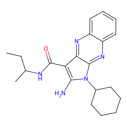 2-amino-N-(butan-2-yl)-1-cyclohexyl-1H-pyrrolo[2,3-b]quinoxaline-3-carboxamide structure