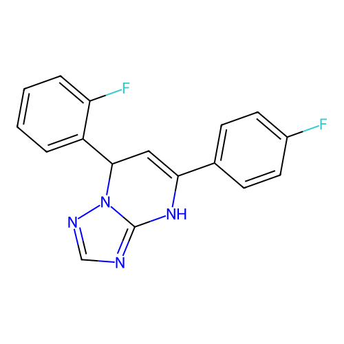 7-(2-fluorophenyl)-5-(4-fluorophenyl)-4,7-dihydro[1,2,4]triazolo[1,5-a]pyrimidine structure